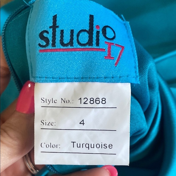 Studio 17 Teal Evening Formal Gown Size 4 - Picture 7 of 10